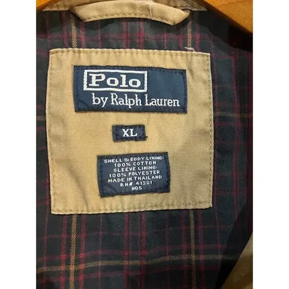 VTG NWT Polo Ralph Lauren Jacket Mens Brown Olive Pony Full Zip 90s Y2K XL - Picture 4 of 8